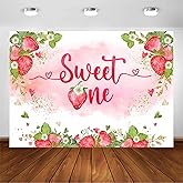Avezano Sweet One Backdrop Berry Sweet One Birthday Party Decorations Strawberry Girls 1st Birthday Party Photoshoot Background Banner (7x5ft)