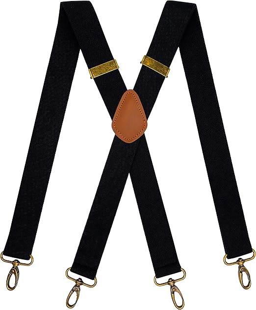 AYOSUSH Vintage Swivel Hook Suspenders for Men Big and Tall X Shape