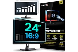 VINTEZ 24 Inch 16:9 Computer Privacy Screen Filter for Widescreen Monitor and Laptop - Anti-Glare - Anti-Scratch Protector Film - Data Confidentiality Shield [1 Pack]