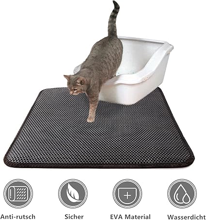 Rainbowsun Katzentoilette Unterlage, Katzenstreu Matte 45 x 60cm Katzenklo Matte Waben Design ...