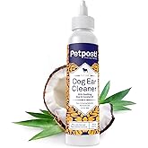 Petpost | Dog Ear Cleaner - Natural Coconut Oil Solution - Best Remedy for Odor - Dog Ear Problems - Chemical & Irritant Free