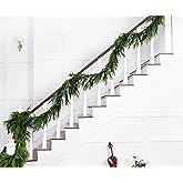 15FTx1 Extra Full Christmas Garland Real Touch Norfolk Pine Garland Christmas Decorations Realistic Greenery Garlands for Stairs, Railing,Doorframe, Mantel, Table,Indoor Outdoor Holiday Decor