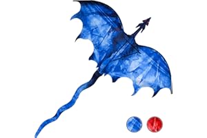 JEKOSEN Ice Dragon 54" Huge Kite for Kids and Adults Easy to Fly Single Line String with 160" Tail for Beach Trip Park Family Outdoor Games and Activities