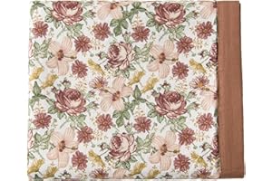 Little Jump Boho Vintage Floral Muslin Blanket Baby Quilt - Silky Soft and Breathable Crib Blanket for Daycare - Large 47" x 