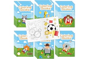X1zuue Soccer Coloring Books for Kids - 24Pcs Soccer Mini Coloring Booklet Sports Ball Theme DIY Art Drawing Book for Toddlers Birthday Party Favors Gifts Classroom Reward Home Art Activity Supplies