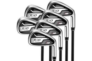 PGM Rio 2016 III Men's Golf Irons Set - 5,6,7,8,9,P - Graptlite Shaft R-Flex - Right Handed - Premium Forged Cavity Back Design for Distance & Forgiveness