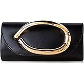 Popizard Clutch Purses for Women - Evening Bag with Chain Elegant Dressy Formal Handbag Metal Handle Purse