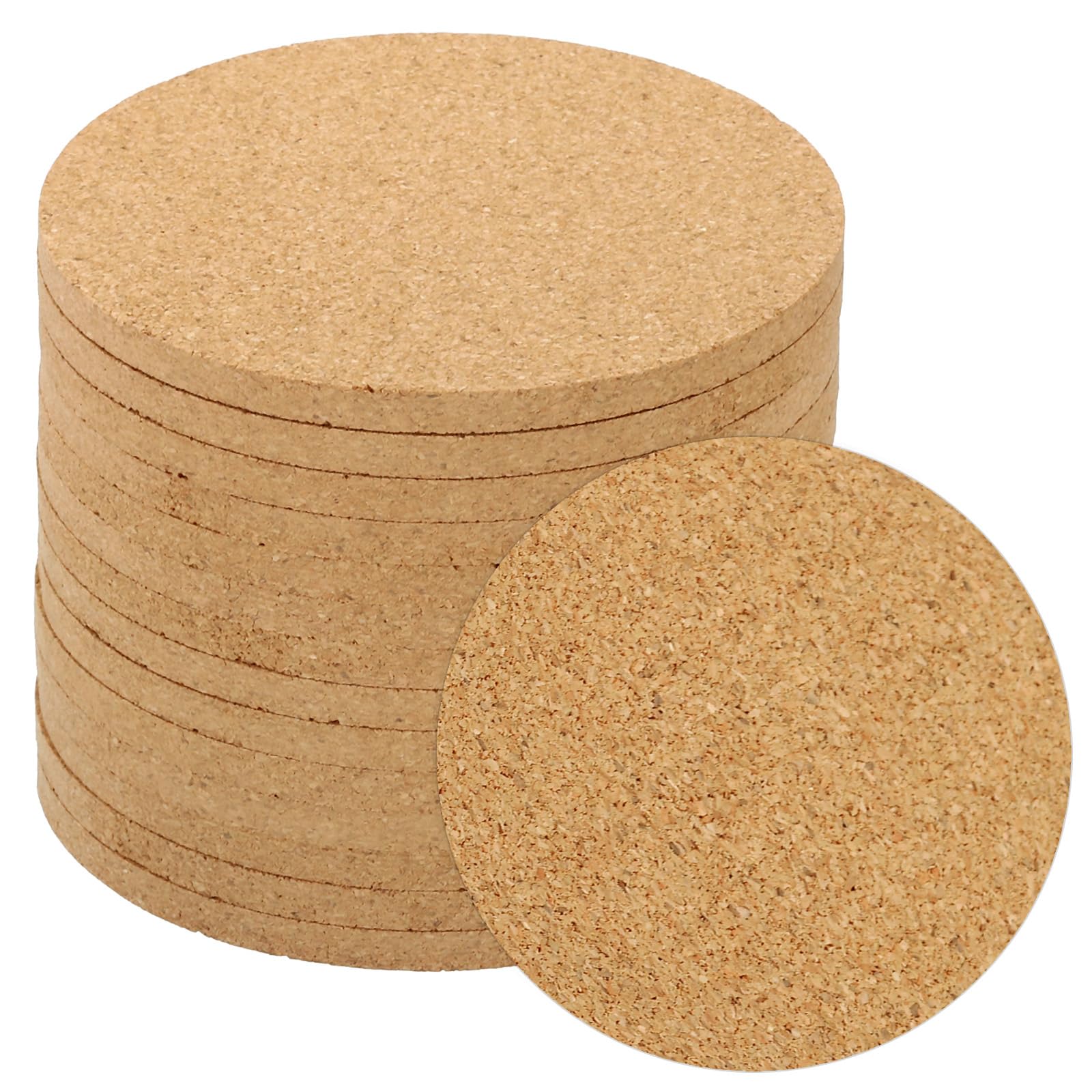 PATIKIL 90x5mm Cork Coasters, 28 Pack Round Cork Mats Cork Backing Sheets Reusable Cork Tiles Cork Board for Drinks DIY Crafts, Brown