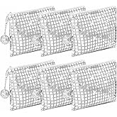 Locmeo 6 Pack Disco Makeup Bags Pop Star Party Favors Portable Glitter Sequin Mirror Cosmetic Organizer with Zipper, Suit for Bachelorette New Years Eve 70s, 80s, 90s Disco Party Favor (Silver)