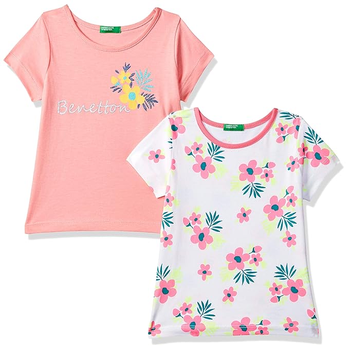 Baby Girls tie-dye Regular fit T-Shirt (Pack of 2)
