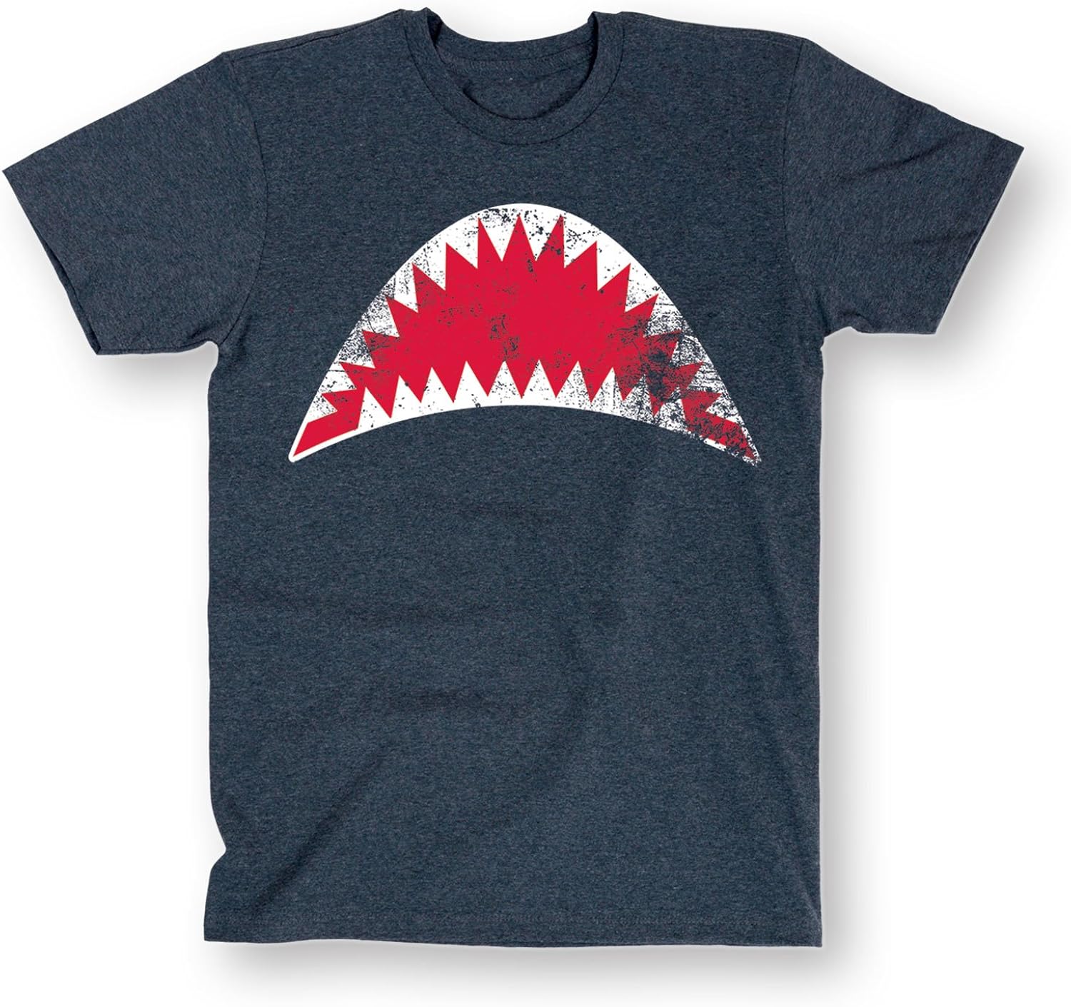 Blue Open Mouth Shark Jaws Mens T-Shirt-Shark Teeth Short Sleeve Tee