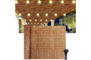 Reed Privacy Fencing, Bamboo Fence Rolls, Garden Reed Fence 2 Ft 3 Ft 4 Ft 5 Ft 6 Ft High for Outdoor, Gallery, Privacy Scree