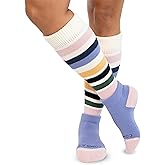 Comrad CozyGrip Slipper Socks - 10-15mmHg Graduated Compression Socks - Dual-Layer Knee High Socks with Anti-Slip Grips