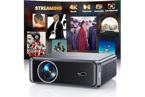 IWIMIUS [Compatible with Netflix/4K Supported/Compact Design] Smart Outdoor Projector with WiFi6 and Bluetooth, Movie Projector, DoIby Audio w/ HDMI ARC, Built-in Apps, AI Auto Focus, Portable Home Proyector