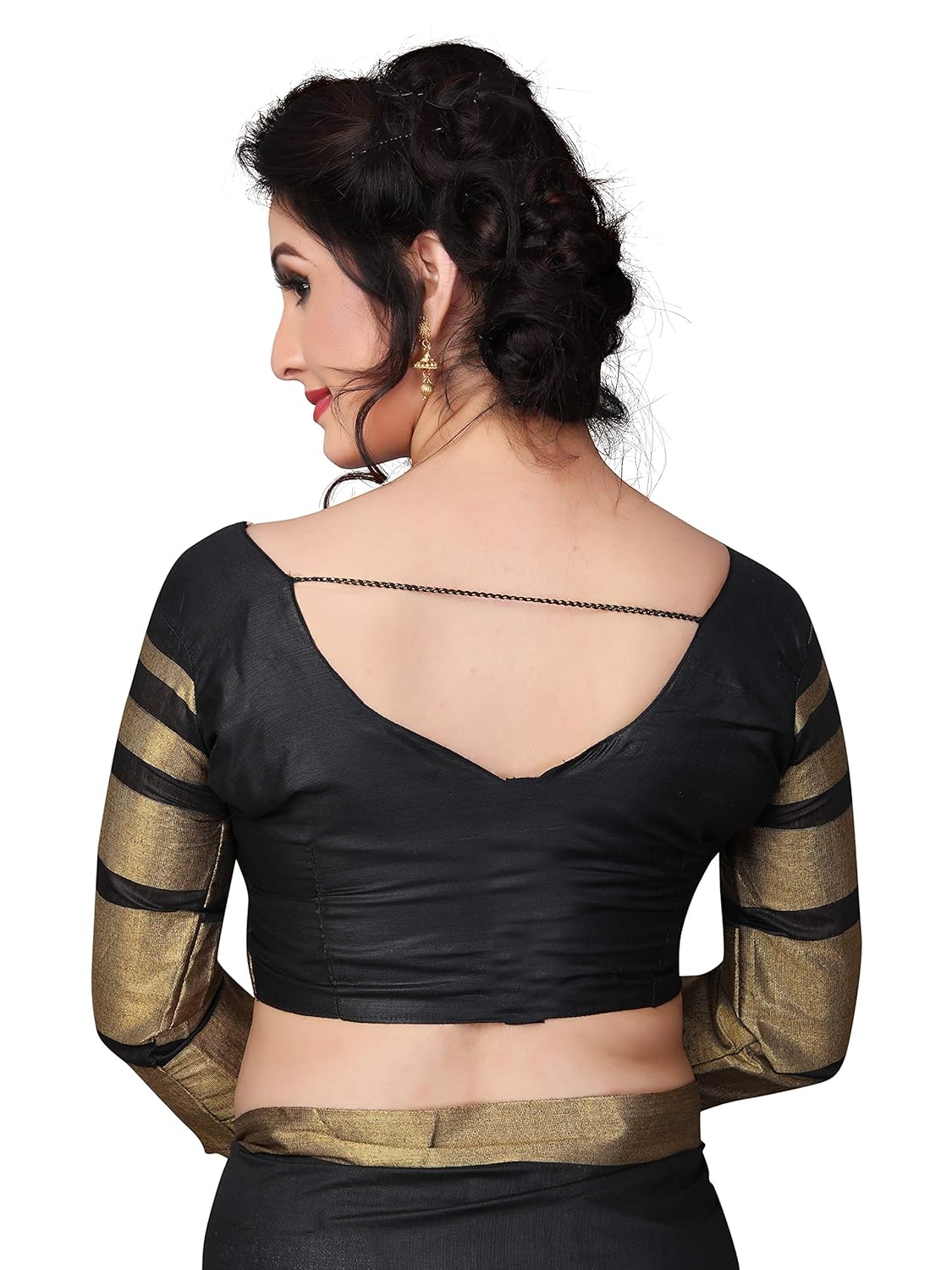 perfectblue women's linen saree with blouse piece (cdzari)