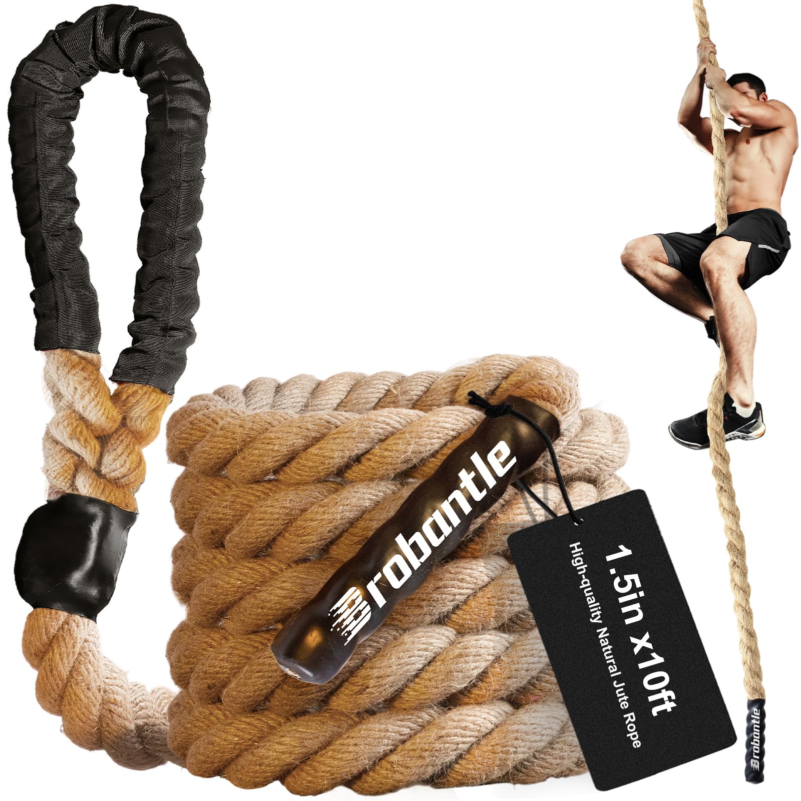 Photo 1 of Brobantle Workout Fitness Climbing Rope 10ft, 1.5" Diameter Gym Climbing Rope for Strength Training,Exercise Climbing Rope for Adults Outdoor Indoor
