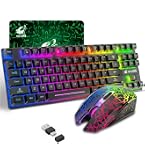 RedThunder K84 Combo Tastiera E Mouse Wireless – 75% TKL RGB, Ricaricabile, Mouse Ape 3200 DPI, Azerty Francese, Bianco
