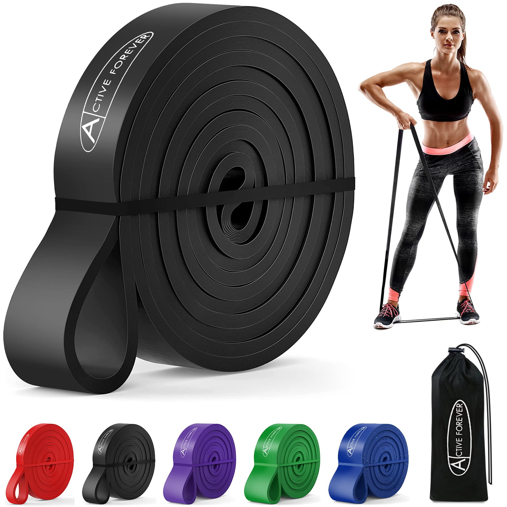 ACTIVE FOREVER Resistance Band,Pull up Assist Band,Fitness Band,Suitable for Boosting Strength,Yoga, Exercise (65LBS)