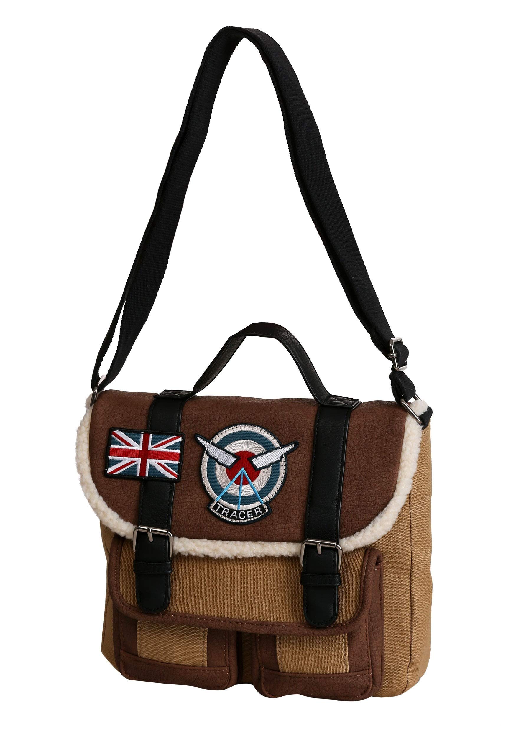 Loungefly x Overwatch Tracer Messenger Bag, Brown, Standard,