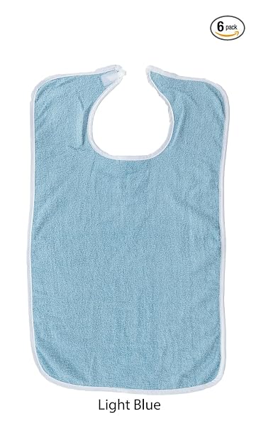 Amazon.com: Deluxe Adult Terry Cloth BIBS W/ VELCRO CLOSURE - 6PK ...