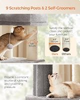 Feandrea Cat Tree Large Cats Heavy-Duty with Warm Pads 9 Scratching Posts view 6