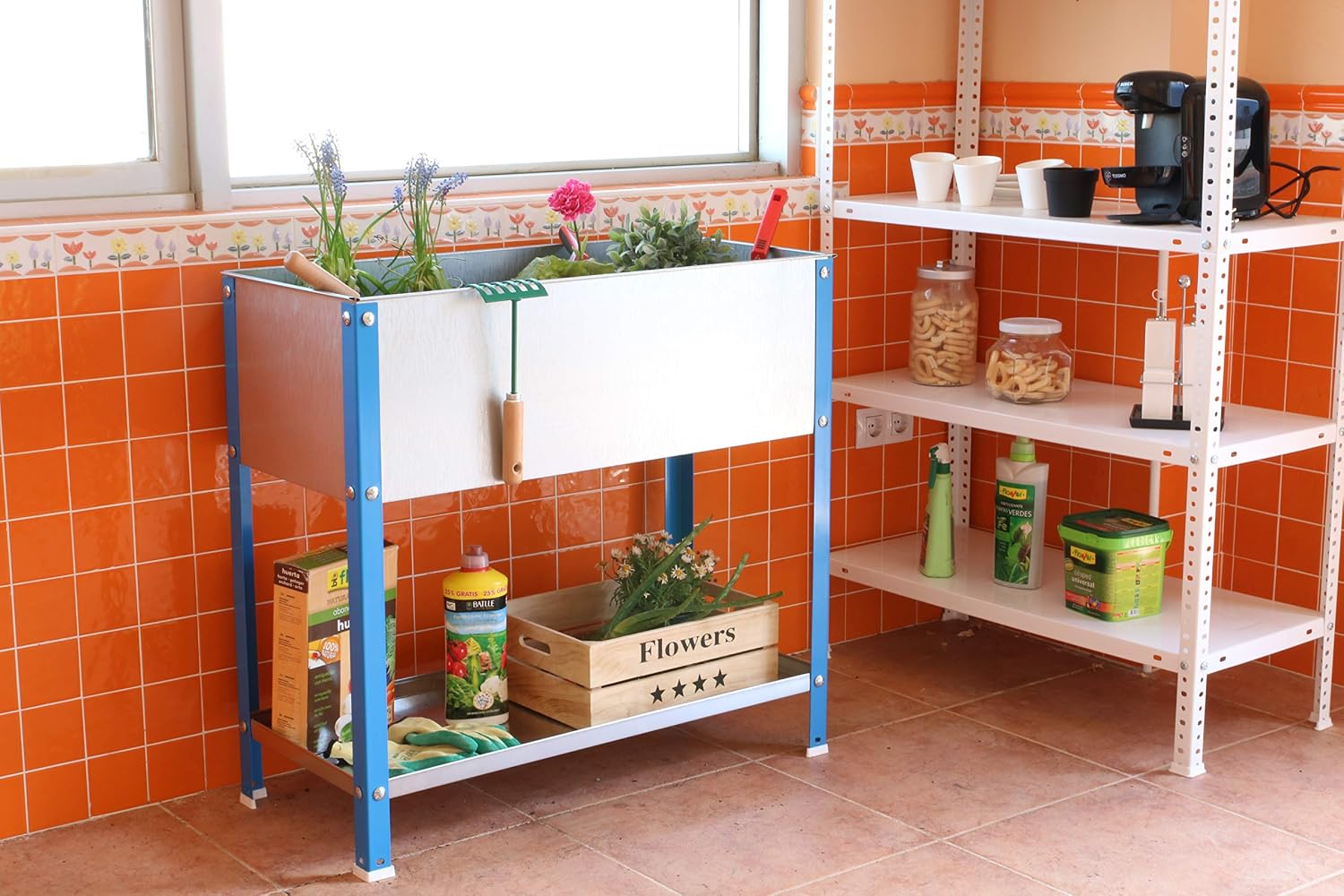Huerto urbano alto Urban Garden Top Azul/Galvanizado Simonrack ...
