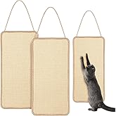 Dansydaisy 2 Pack Sisal Door Cat Scratcher Hanging Scratching Mat, Natural | 7.87" x 19.69" Scratch Pad with Hemp Rope, Double-sided for Indoor Cats, Hanging Wall Floor Mount, Protects Furniture