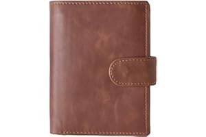 ZACOLU Genuine Leather Tri-fold Wallet Vintage for Men and Women RFID Blocking Large Capacity with ID Windows 11 Card Slots S