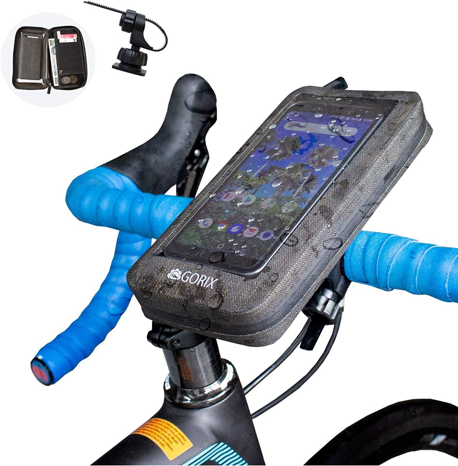 Amazon Gorix ゴリックス 自転車 防水 スマホホルダー ハンドルポーチ タッチパネル対応 汚れに強い サイクルポーチ スマホ収納 B17 Gorix ゴリックス サドルバッグ フレームバッグ