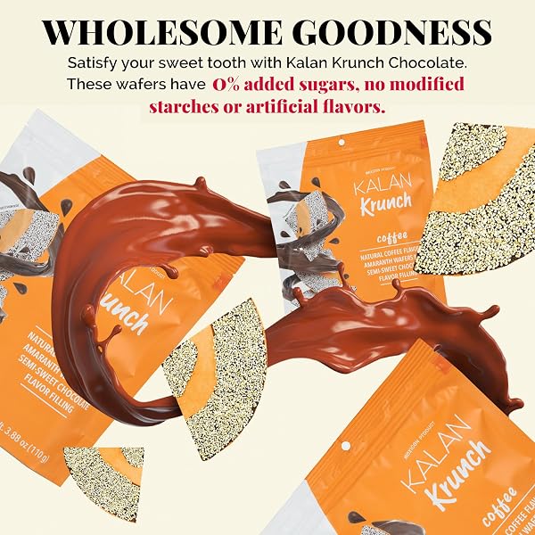 KALAN KRUNCH COFFEE NATURAL FLAVORED AMARANTH WAFERS, PACK OF 1, 3.88 OZ