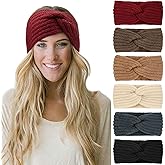 DRESHOW Winter Knit Chunky Headbands for Women Crochet Turban Knitted Ear Warmer Fashion Head Wrap 6 Pack