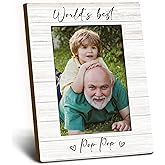 Foyoulame Pop Pop Grandpa 4x6 Picture Frame, Grandpa Gifts for Father's Day Birthday Wooden Picture Frame, Best Grandfather Gifts, World's Best Pop Pop Decorative Photo Frames for Table Desk Decor