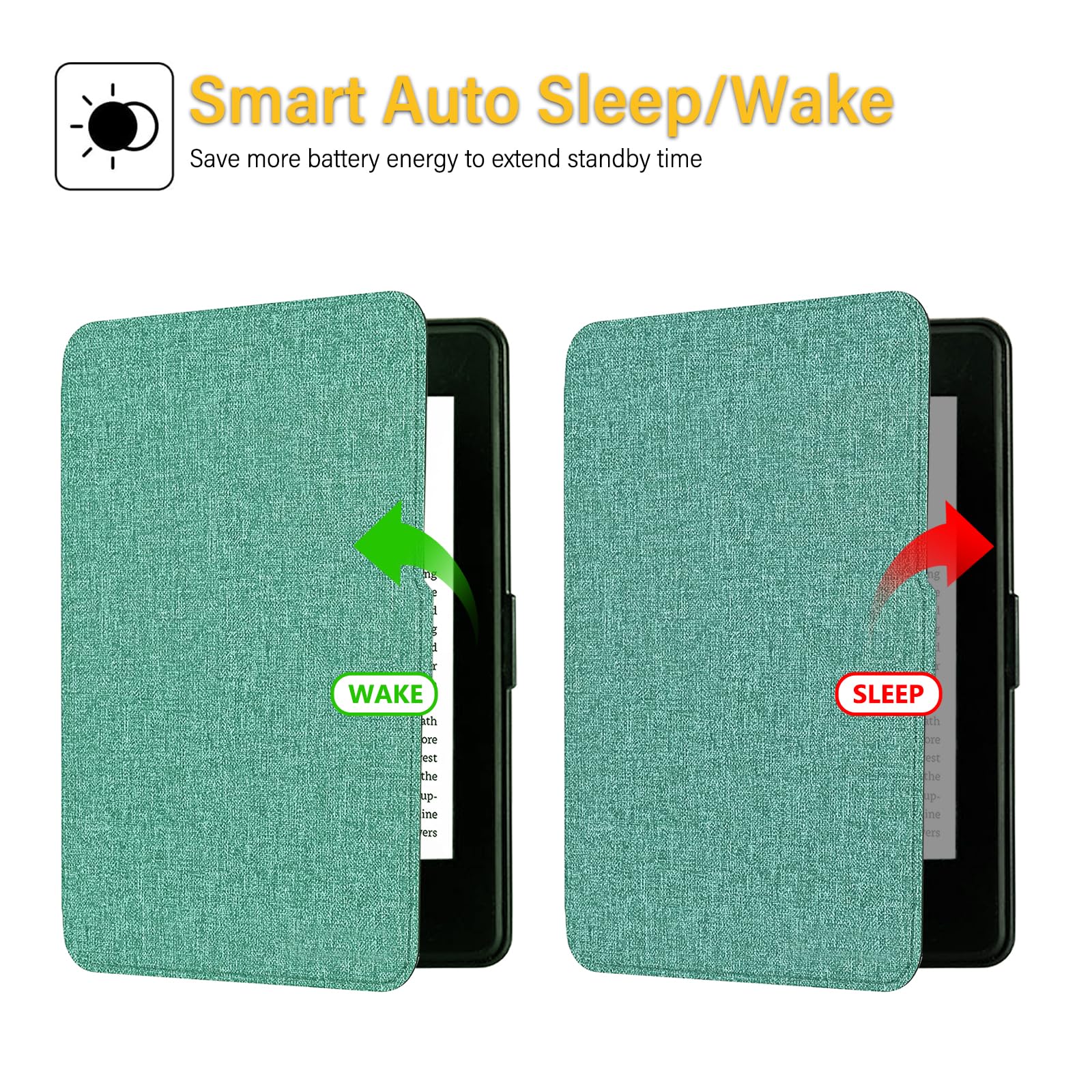 SCSVPN Case for 6'' All-New Kindle (11th Generation 2022 Release, Model C2V2L3 - Not Fit Paperwhite or Oasis), Ultra Thin and Lighteweight Smart Shell Cover with Hand Strap - Auto Sleep/Wake, Green