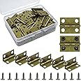 100 Pieces Small Hinges for Wooden Box Bronze Mini Hinges Tiny Hinge for Jewelry Box, Mini Cabinet and Crafts