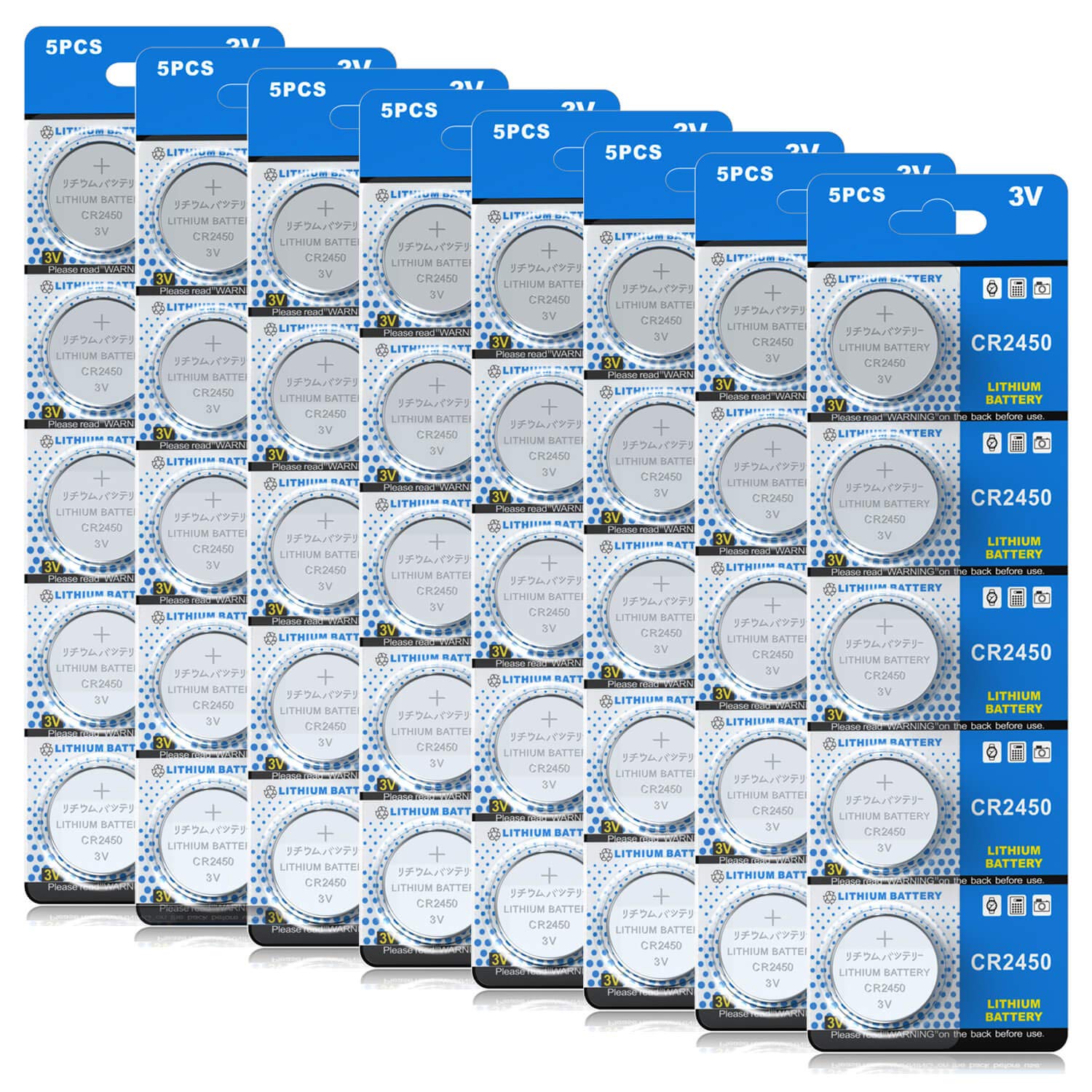 CR2450 3 V Lithium button cell batteries – Set of 40 of votive candles, tea lights, video, computer, calculator, IC cards, electrical Products.