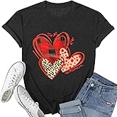 Valentine Shirts for Women Love Heart Graphic Tees Tops Cute Valentines Shirt Short Sleeve Tshirts