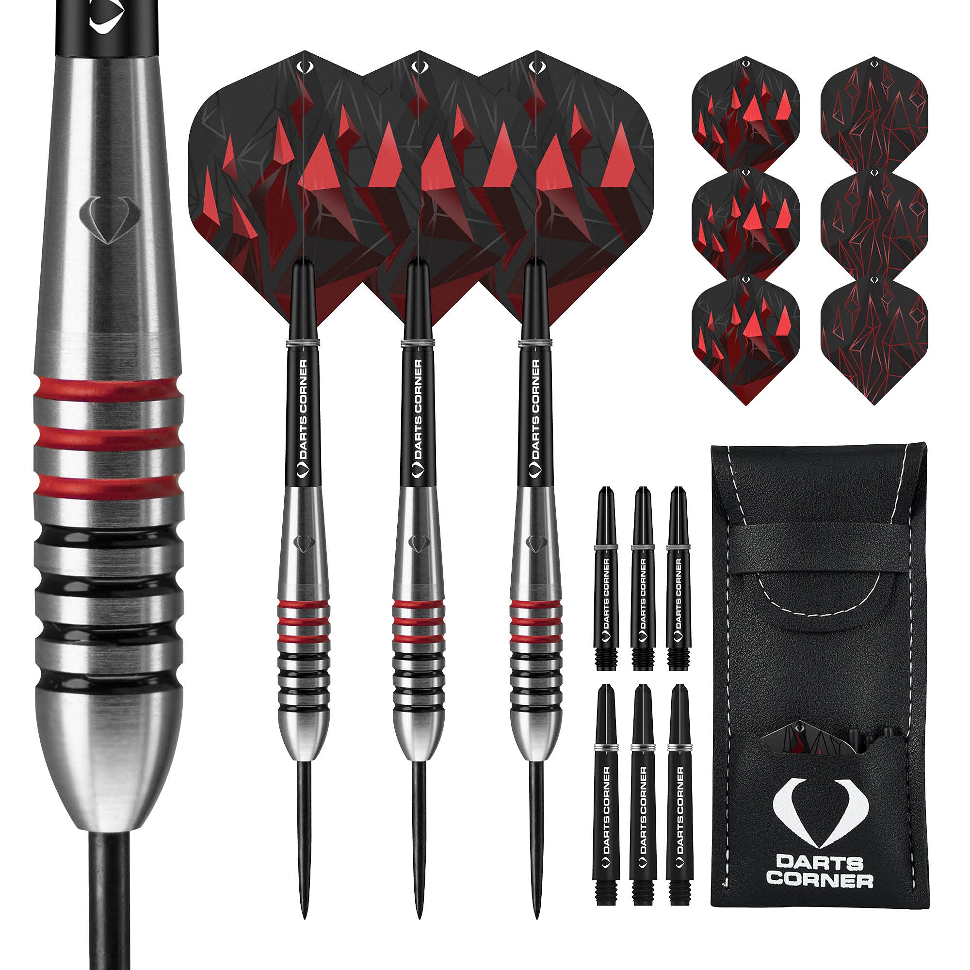Darts Corner Astrofire Darts | Ringed Steel Tip Dart Set | 23g