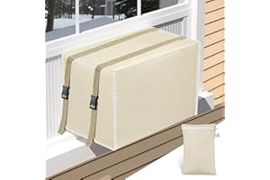 Toutgood Window AC Unit Cover Outdoor, Waterproof and Dust-Proof Air Conditioner Cover for Outside (Khaki, M-21"W x 16"D x 15"H)