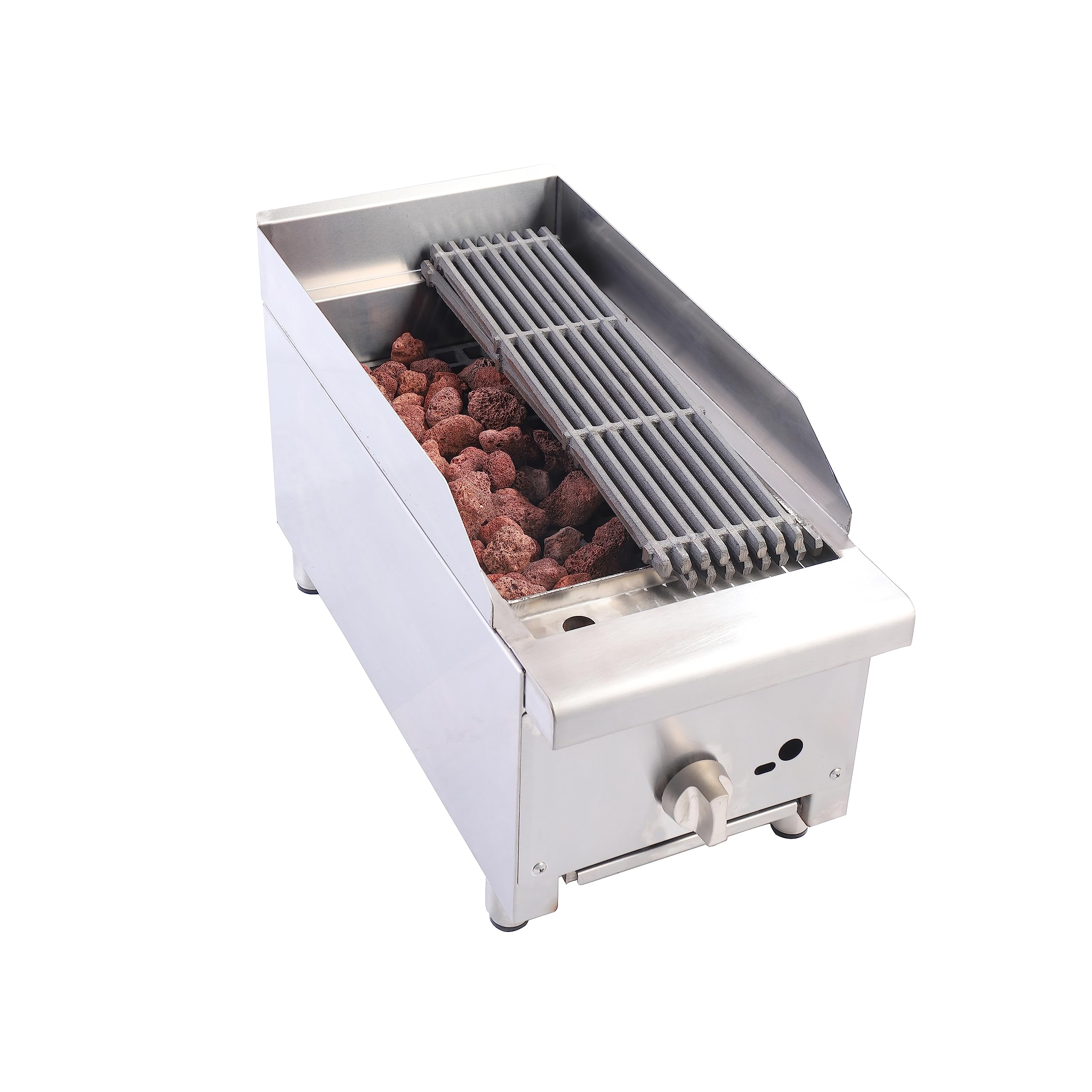 Photo 1 of 12'' Heavy duty Commercial Radiant Broiler 1 Burner Natural/Propane gas Commercial Charbroilers Restaurant Equipment BBQ outdoor Countertop Griddle With volcanic stones