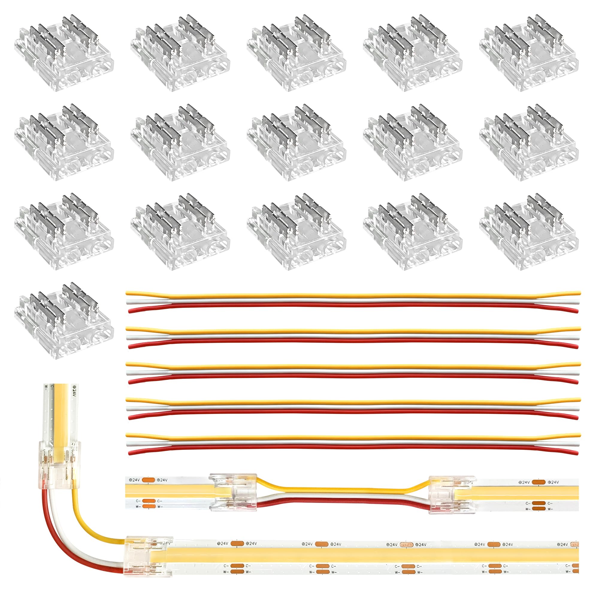 JACKYLED 10mm 0.39in Width Transparent Connector