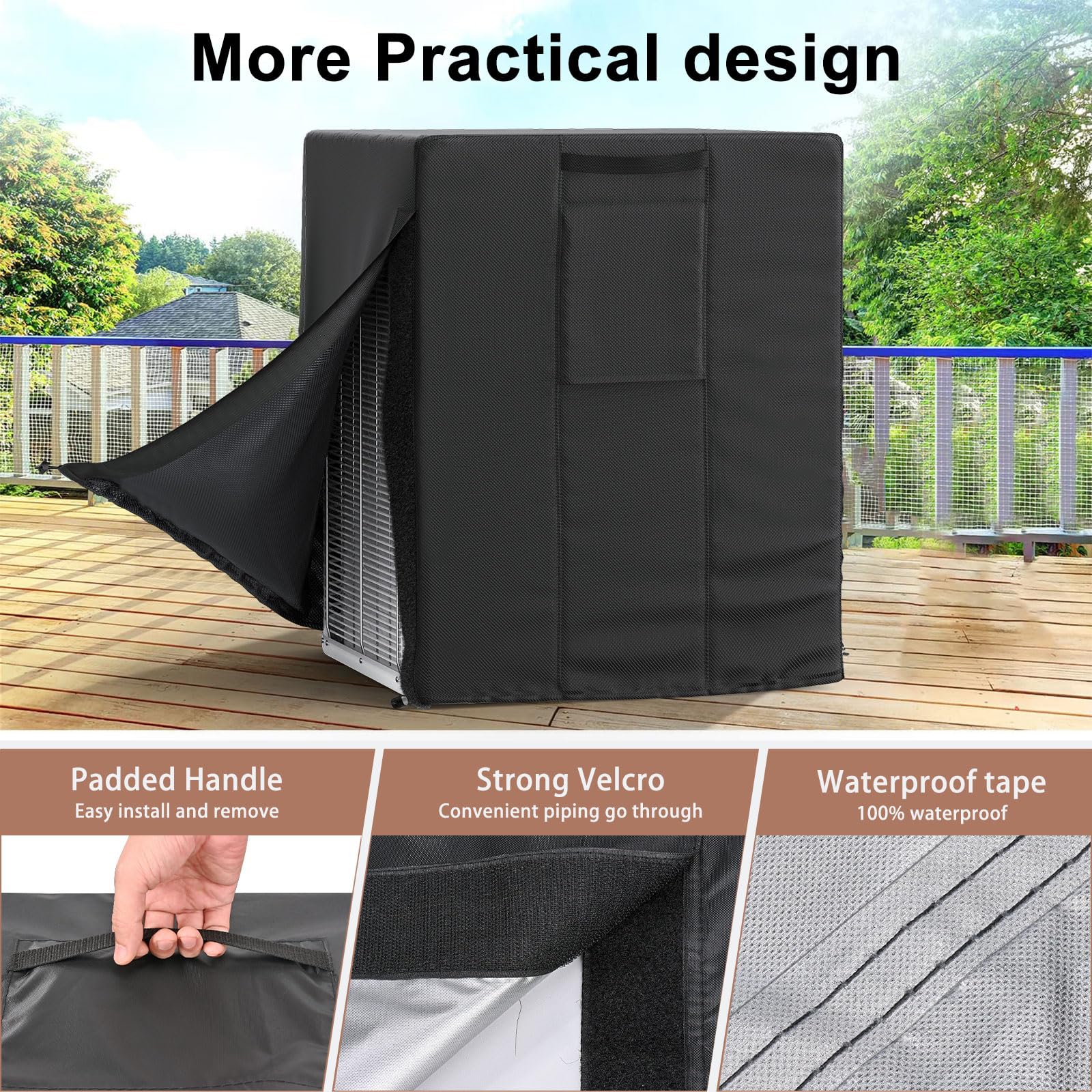 Mrrihand Central Air Conditioner Cover for Outside Units Waterproof Heavy Duty AC Unit for Outdoor Large AC Cover for Winter (36