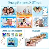 ASTGMI Kids Camera Instant Print 1080P 12MP Dual Lens 32GB Blue view 3