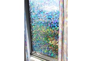 Rainbow Symphony – Rainbow Suncatcher Window Film, Diffraction Window Film, Stained Glass Window Cling, Holographic Prismatic Film, Crystal Pattern, 24" X 36", Made in USA