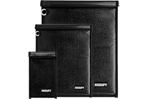 HODUFY Faraday Bag for Laptops & Tablets & Car Keys - 3 Pack Faraday Cage, Faraday Key Fob Protector, Fireproof & Waterproof RFID Bag, Car Key Signal Blocker(Black)