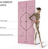 PROIRON Yoga Mat Alignment System Extra Thick Non Slip 173x61x0.4 Pink with Bag view 2