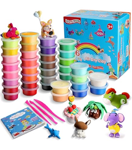 Amazon.com: Okto Air Dry Clay for Kids – 36 Colors Foam Clay Set