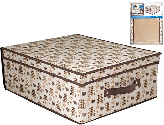 HOME Caja Armario, Tela, Multicolor/Crudo, 50 x 40 x 20 cm: Amazon.es: Hogar