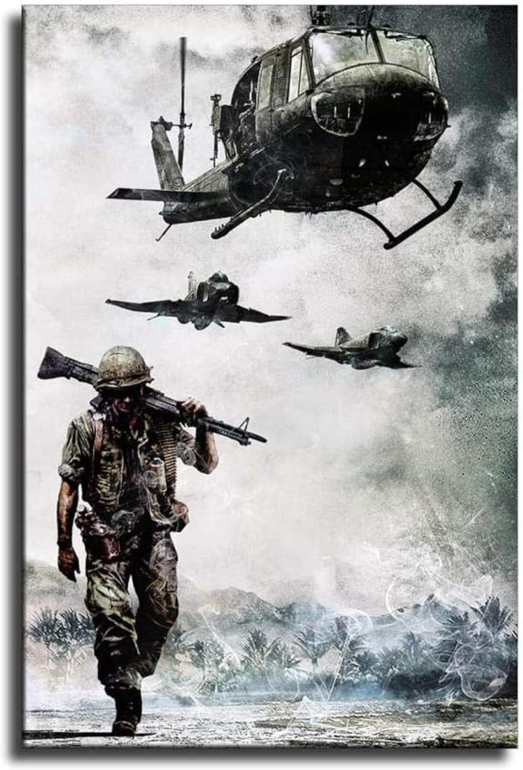 JLFDHR Canvas Artwork Painting 15.7"x23.6" No Frame Vietnam Veteran Army Poster Picture Modern