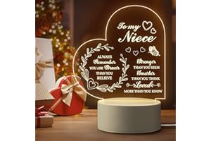 Quaintir Niece Gifts from Auntie, Gifts to My Niece - Engraved Night Light, Gifts for Nieces from Aunt, Birthday Encouragement Christmas Gifts for Nieces from Aunt Uncle