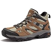 HI-TEC Ravus WP Mid Waterproof Hiking Boots for Men, Lightweight Breathable Outdoor Trekking Shoes